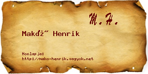 Makó Henrik névjegykártya
