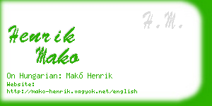 henrik mako business card
